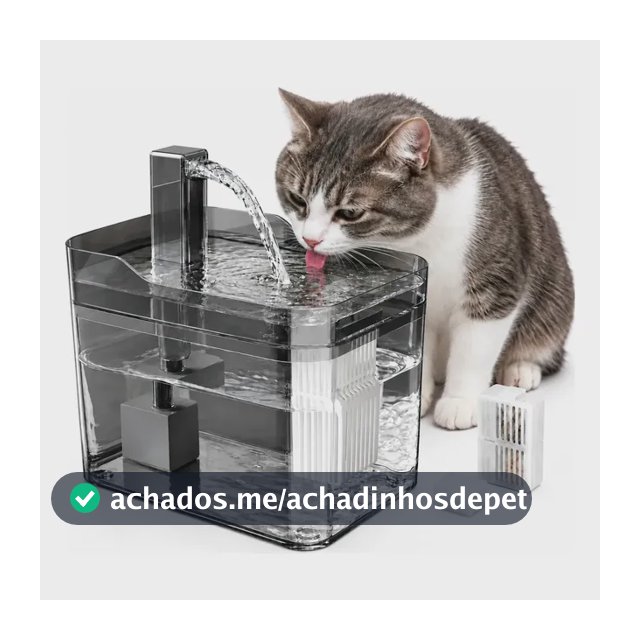 Fonte De Agua P/ Gato Cachorro Premium Silenciosa Automática 127/220v Cinza-escuro