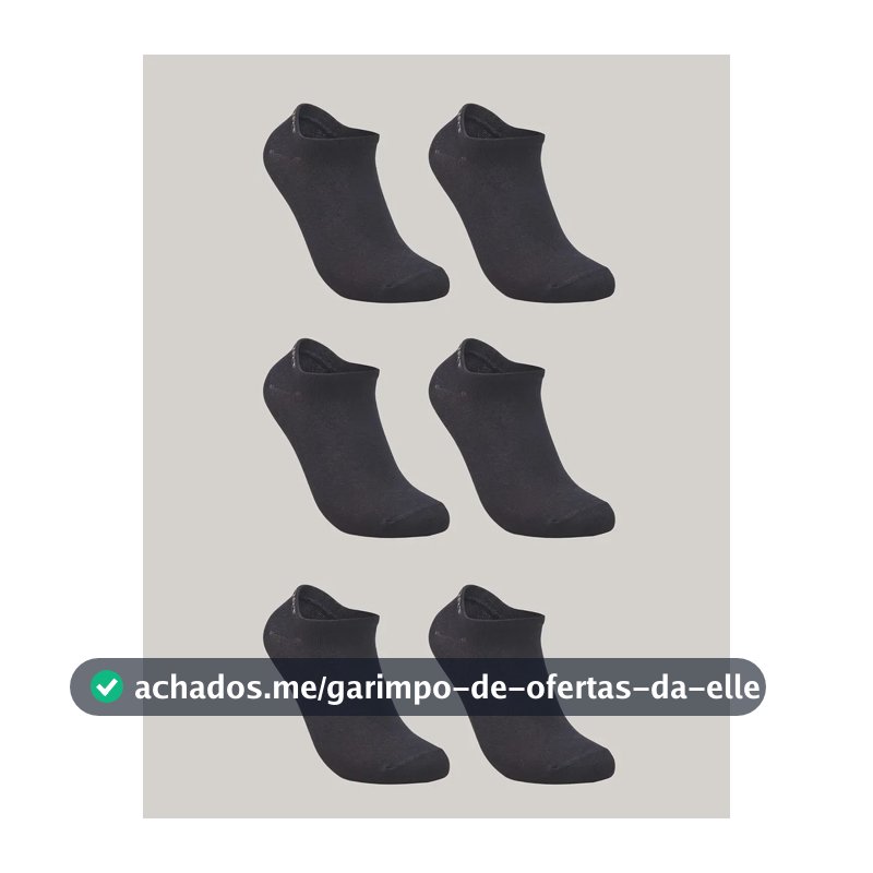 Kit De 6 Pares De Meias Masculino E Feminino Sapatilha Lupo Preto Liso 41-44