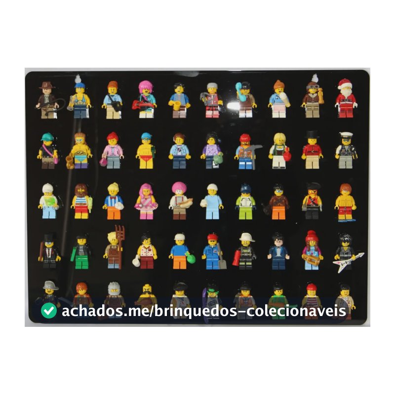 Quadro 50x Minifiguras Para Lego Acrilico Preto 3mm Preto