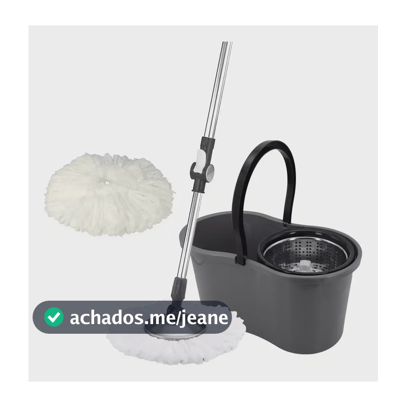 Mop Spin Giratório com Balde Cesto Inox 9L