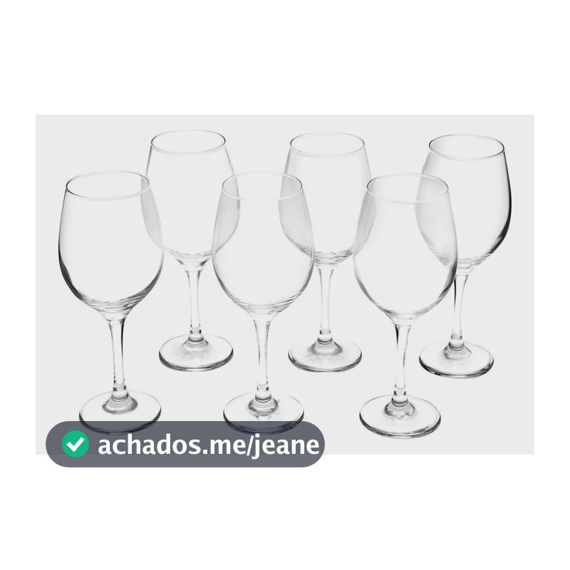 Jogo De Taças Nadir Barone 6 Peças 490ml Vidro Transparente