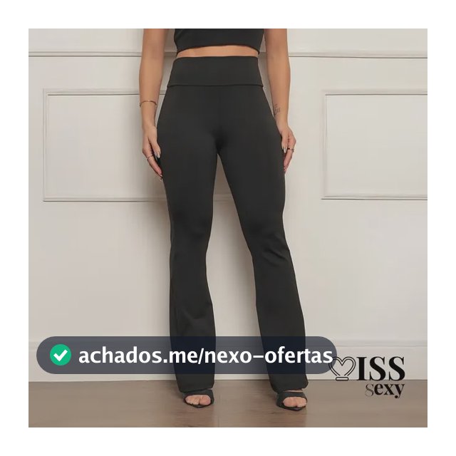 Calça Legging Flare Bailarina Boca De Sino Suplex Grossa