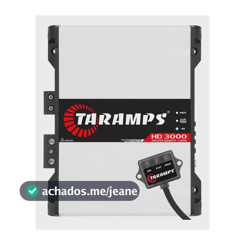 Amplificador Taramps Hd3000 3000w 1 Canal 2 Ohms Branco