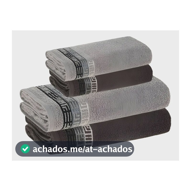 Jogo De Toalhas 4 Pçs Fio Cardado 100% Algodão Bosco Karsten Cinza Bosco