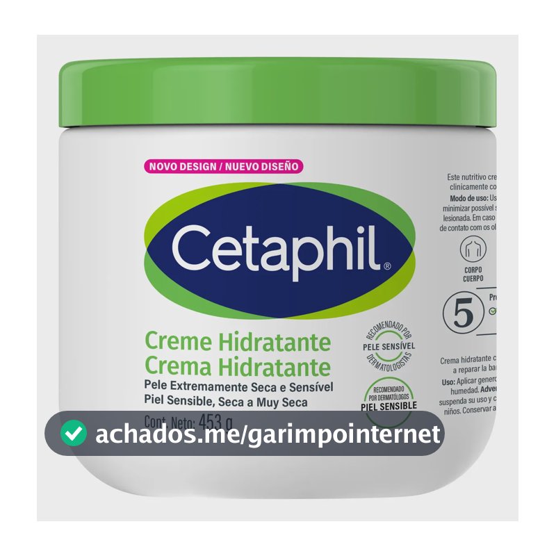 Creme Hidratante Cetaphil para Pele Seca a Muito Seca Sensível com Niacinamida B3 453g, Hidrata por até 48 h desde a primeira aplicação, restaura a barreira em 1 semana e acalma com glicerina,...