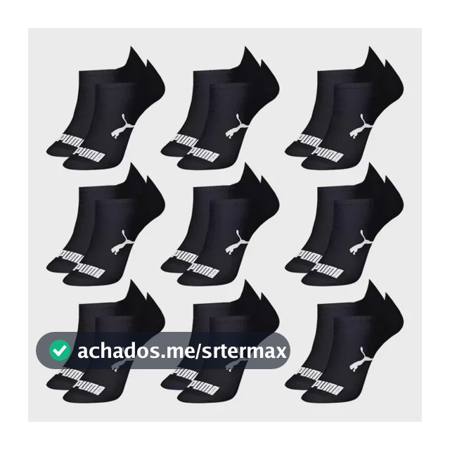 Kit 9 Pares Meias Puma Sapatilha Cano Baixo Algodão Original