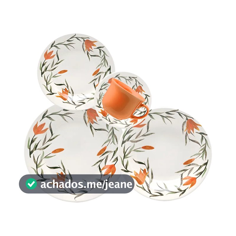 Aparelho De Jantar E Chá Donna Lírios 20 Peças Biona