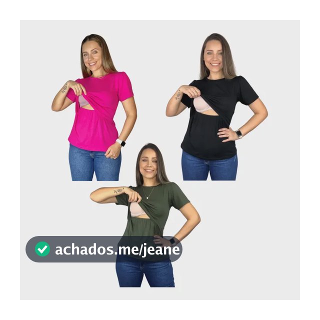 Kit 3 Blusas Amamentação Diversas Cores Premium Amamentar
