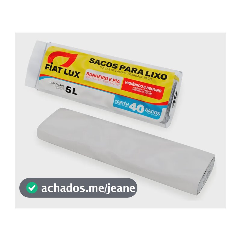 Saco De Lixo Branco Banheiro E Pia 5 Litros 40 Un Anti Odor