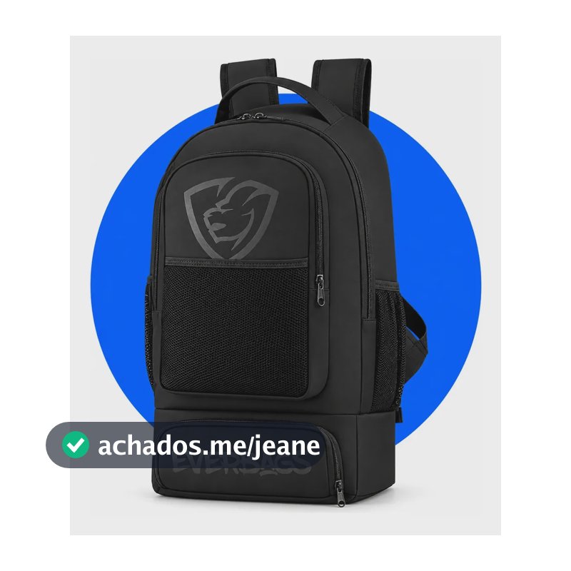 Mochila Térmica Fitness Academia Marmita Everbags Preto Pret Preto Liso