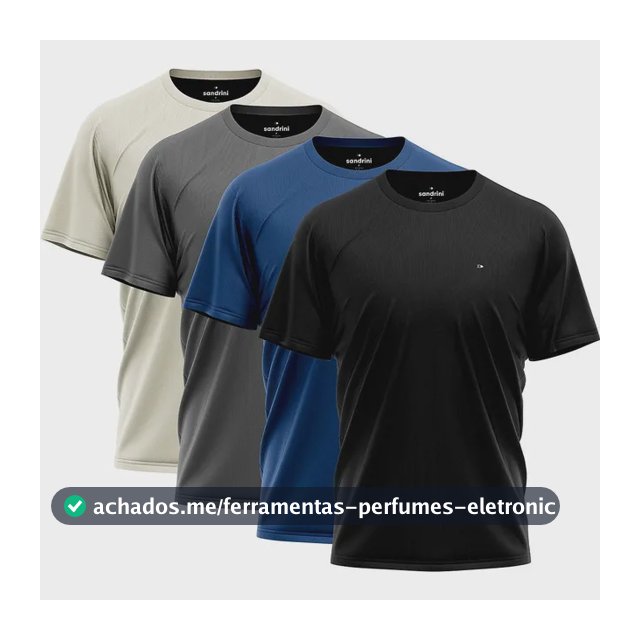 Kit 4 Camiseta Dry-fit Sandrini Masculina Academia Caminhada