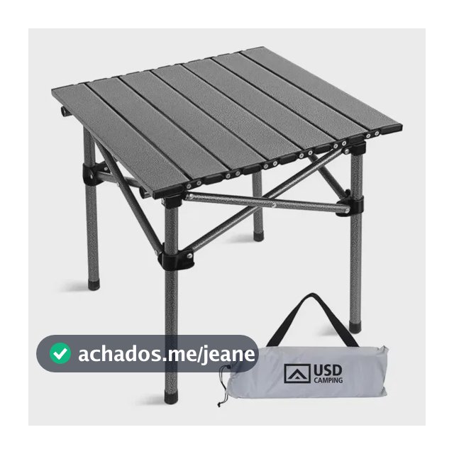Mesa Camping Dobrável USD Portátil Alumínio Praia Acampamento Camping Churrasco Cor Preto