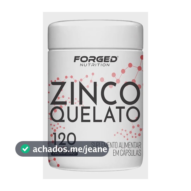 Zinco Quelato 264% Máxima Concentração 120 Cápsulas - Forged Nutrition Sabor Sem Sabor