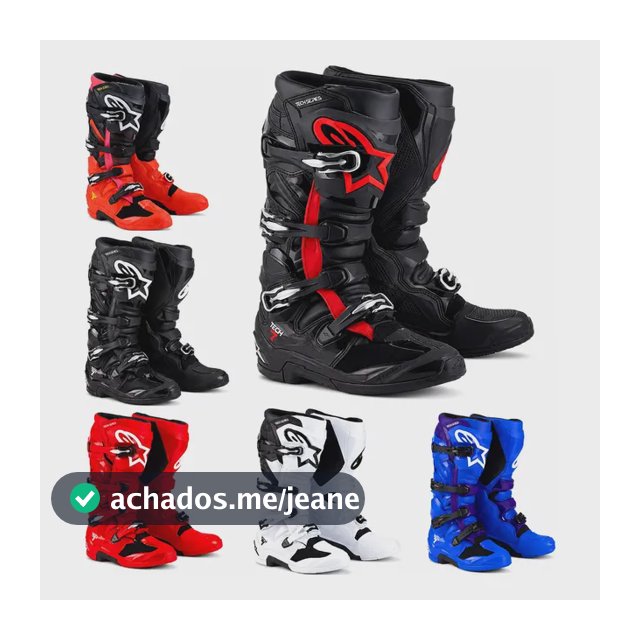 Bota Motocross Alpinestars Tech 7 Trilha Articulada Off Road Preto/vermelho 42 Br
