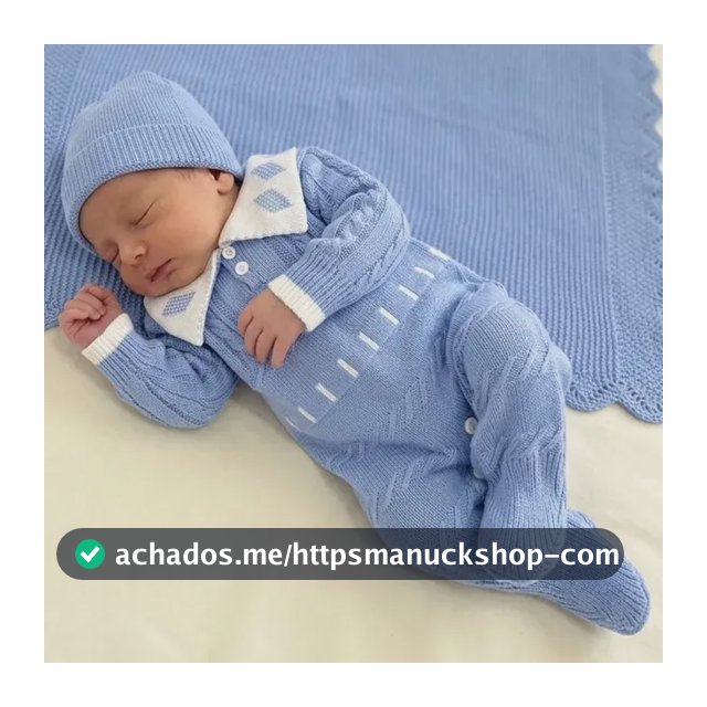 Saída Maternidade Em Tricot Luxury Yuri Azul Celeste P 0 A 3 Meses