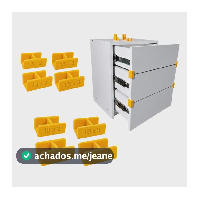Kit 8 Gabarito Instalação Frente Espelho Gaveta Mdf 15+18mm Amarelo