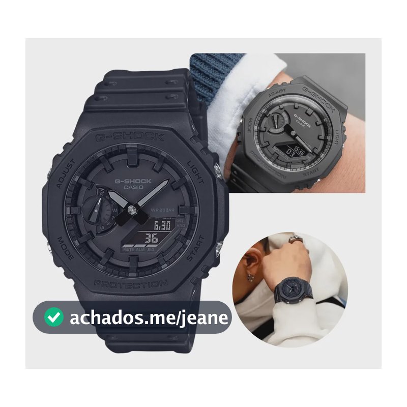 Relógio G-shock Casio Masculino Ga-2100-1a1dr Cabon Black Preto