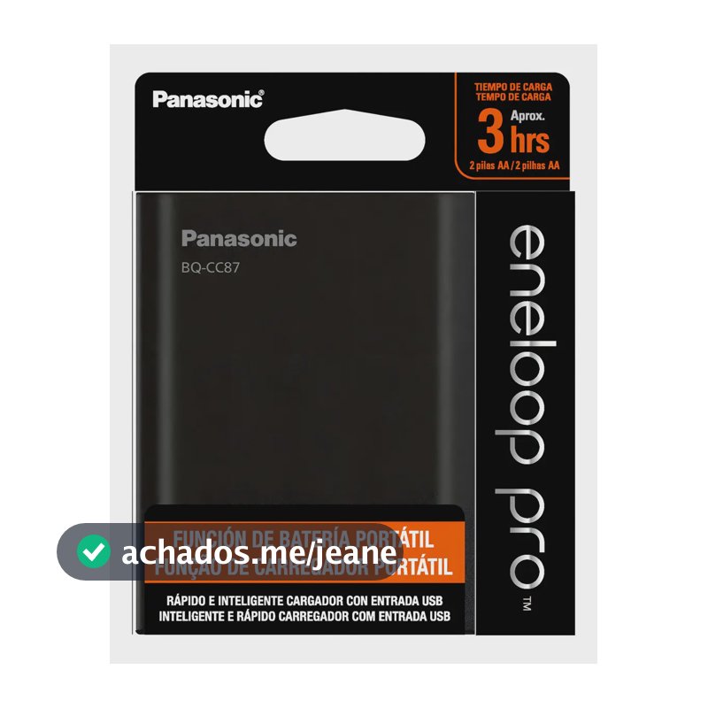 Carregador Panasonic Eneloop Bq-cc87 Aa Aaa Banco De Energia 5V