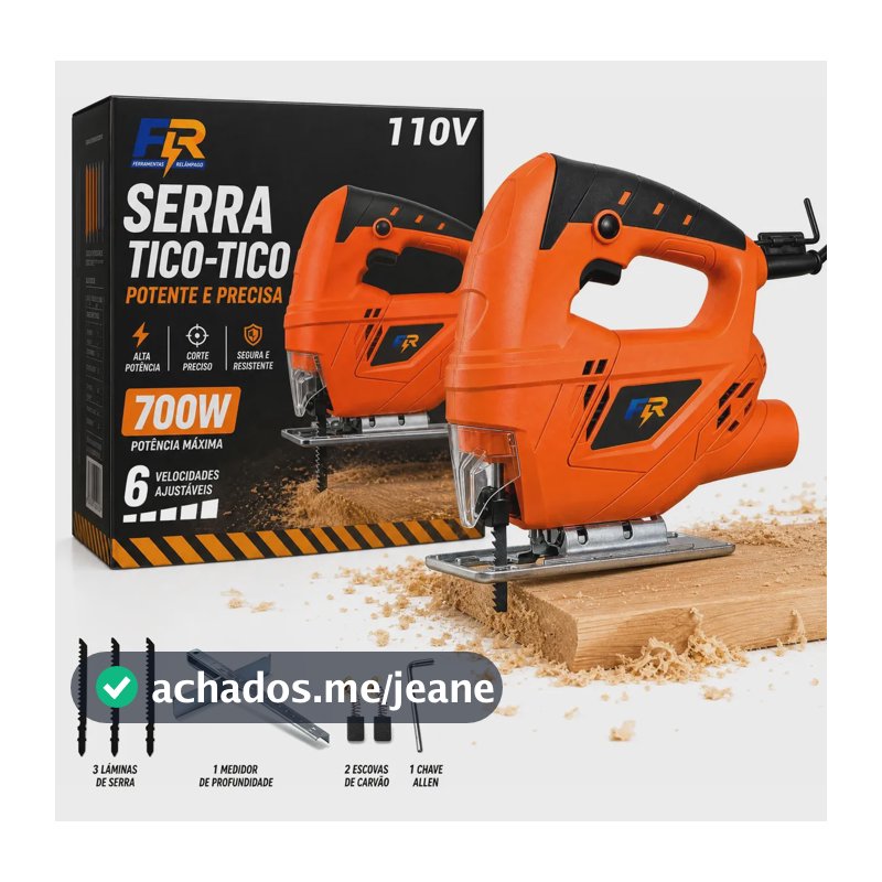 Serra Tico-Tico Alex 700W Elétrica, com 6 Velocidades e 3 Lâminas