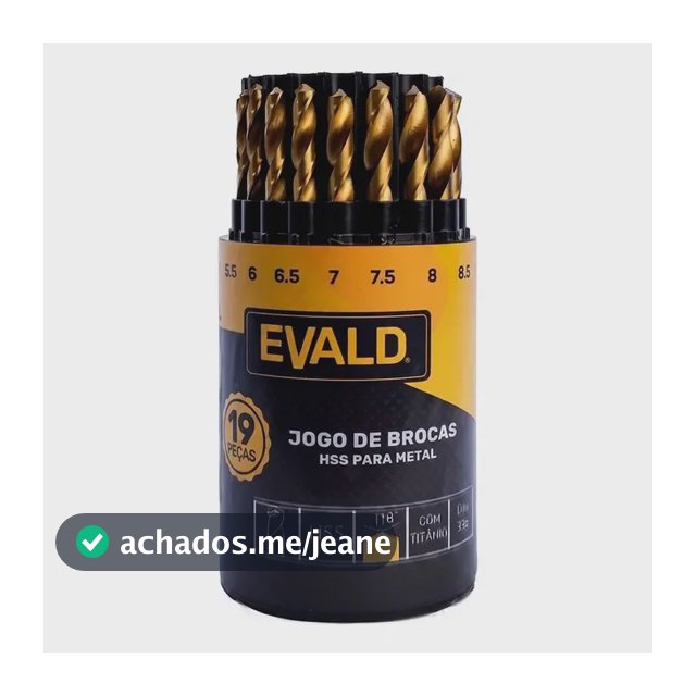 Jogo De Brocas De Aço Rápido Hss Din338 1mm A 10mm 19 Peças Titânio Evald