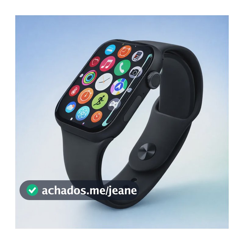 Smartwatch S10 Série 10 Relógio Digital Masculino Feminino Resistente A Agua Caixa preto Com 1 Pulseiras Smartwatch Completo Compatível Android E Ios Monitor Atividades 3Tech Liso preto