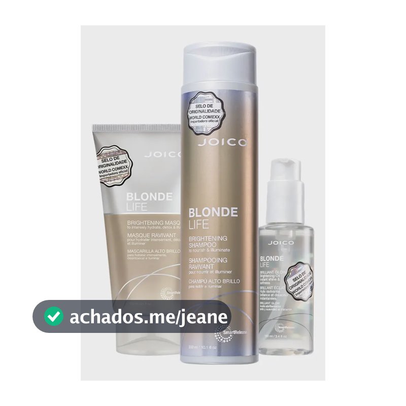 Kit Joico Blonde Life Smart Release Shampoo Máscara Oil
