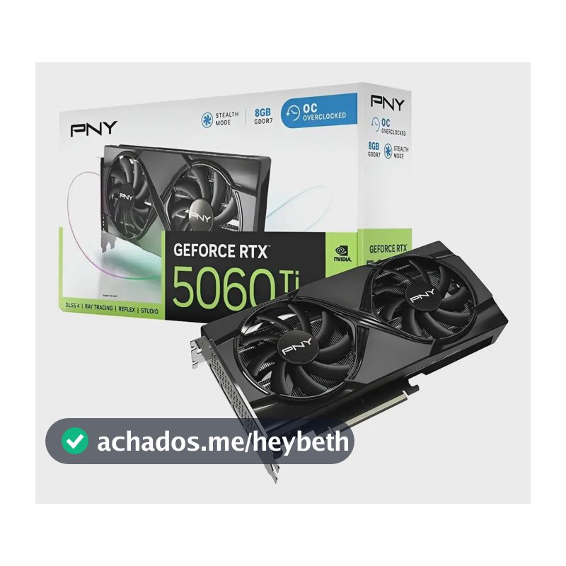 Placa De Video Geforce Nvidia Pny Rtx5060ti 8gb Oc Gddr7