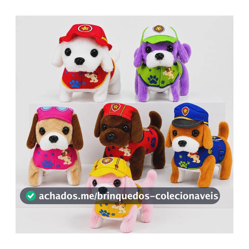 Cachorrinho Pelucia Interativo Anda Late Abana Rabo Infantil Pink
