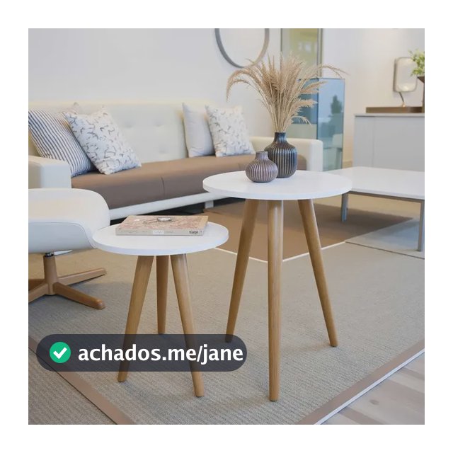 Mesa De Apoio Redonda Canto Pe Palito Porta Quadro Objetos Cor Mesas Laterais Branca
