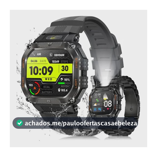 Smartwatch Relógio Inteligente Gps Chamadas Bluetooth Novante Masculino Feminino Moda Esportivo Digital Preto Ipx8 Água Tela Hd 1.83 480mah Android Ios Notificações Instantâneas Com Lanterna Bússola