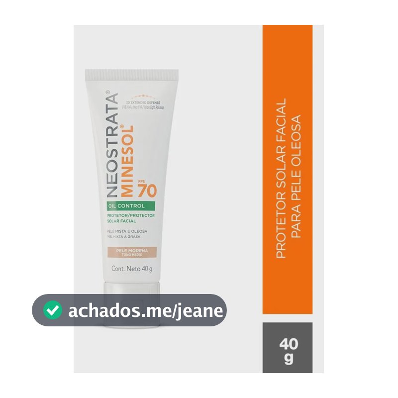 Protetor Solar Facial Neostrata Minesol Oil Control Médio Claro FPS 70, 40g