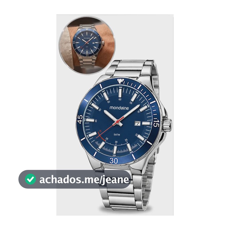Relógio Mondaine Masculino 32758g0mvne2rel Prata Analógico Quartzo Pulseira Aço Inoxidável Prova D'água 50M
