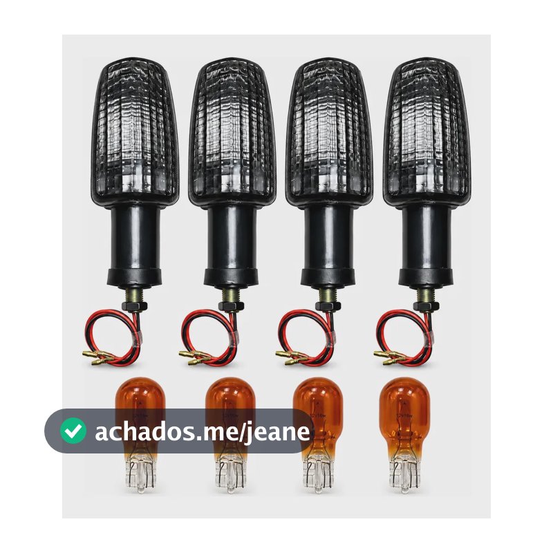 Kit 4 Piscas Seta Twister Titan Fan 125-150 Xre Cb 300 Bros Preto
