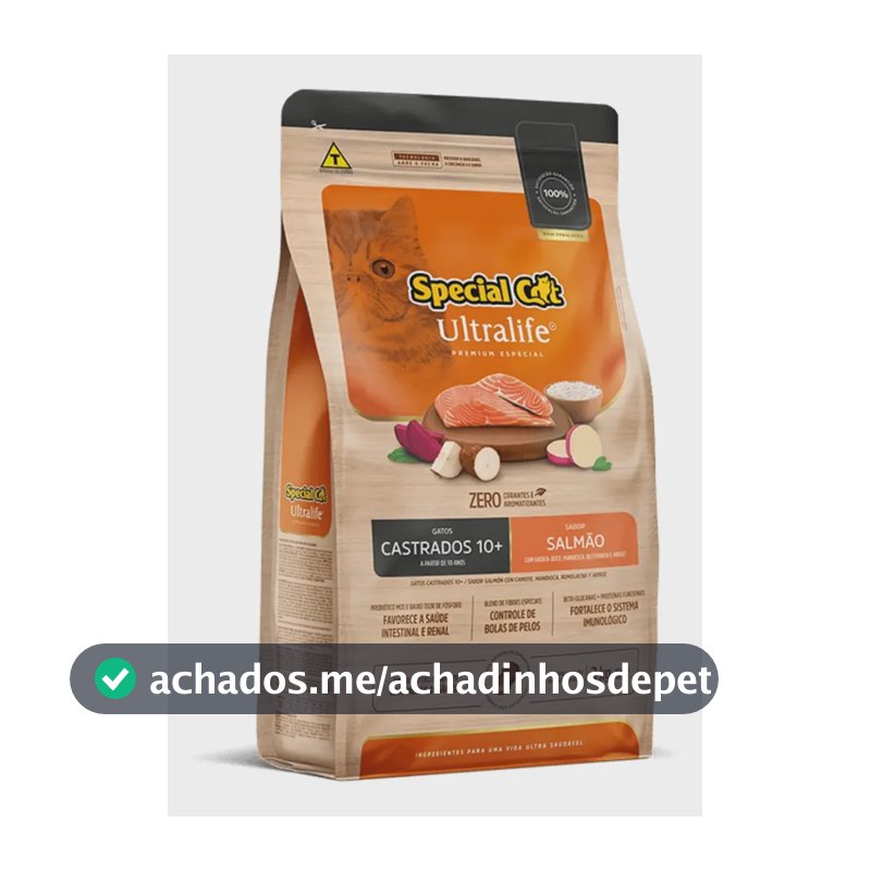 Special Cat Ultralife Castrados Sênior Sabor Salmão 3kg