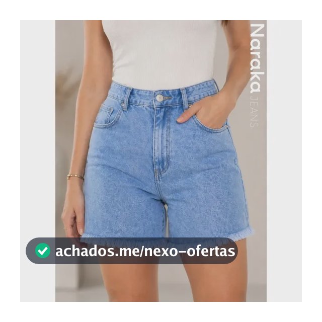 Short Jeans Feminino Meia Coxa Cintura Alta Levanta Bumbum