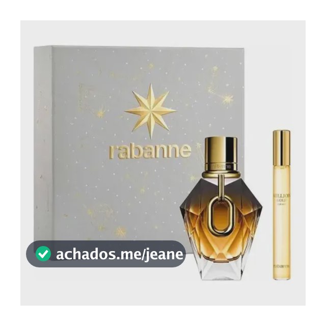 Kit Presente Rabanne Perfume Million Gold for Her Parfum - Compre perfume 50ml eganhe miniatura 10ml- Perfume feminino