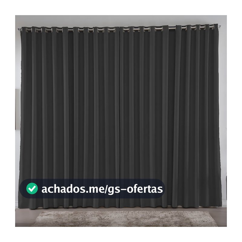 Cortina 2.00 x 1.80 m Blackout Blecaute Preto Corta Luz Em Tecido Grosso Para Quarto E Sala Casa Laura Enxovais