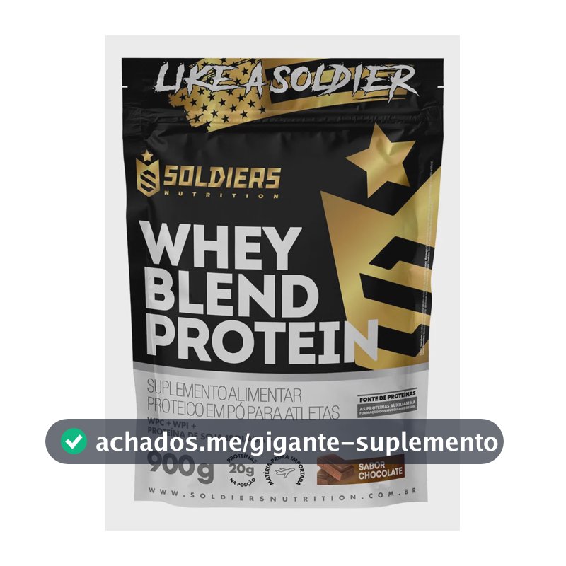 Whey Blend Protein Concentrado e Isolado 900g Sabor Chocolate Soldiers Nutrition