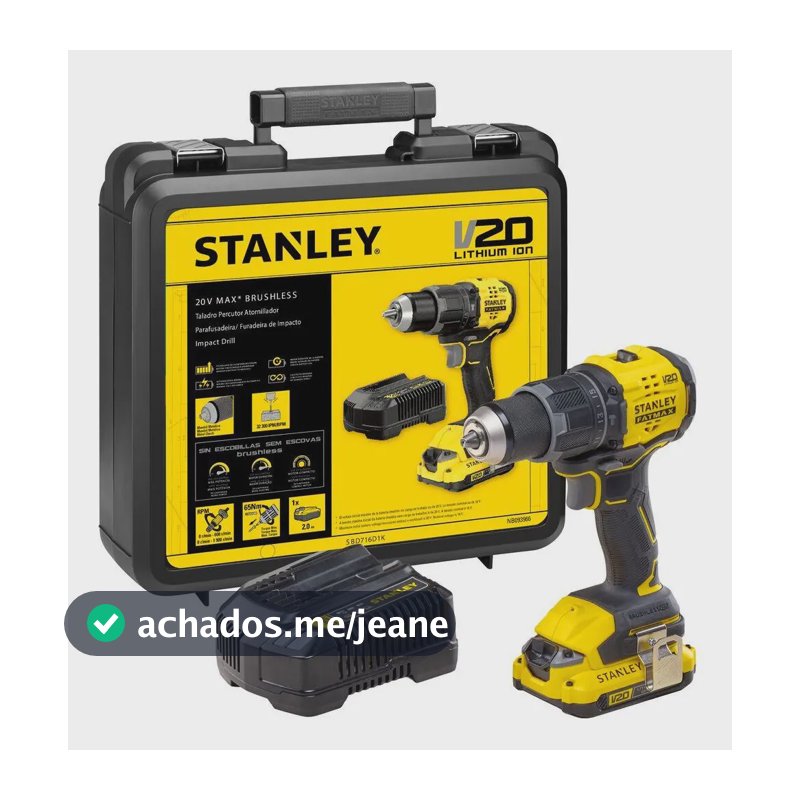 Parafusadeira Furadeira de Impacto Stanley SBD716D1K-BR