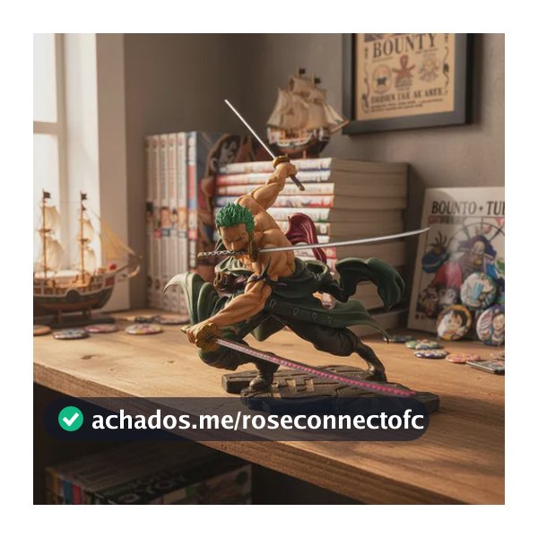 Boneco One Piece Action Figure Roronoa Zoro 3 Espadas 18cm