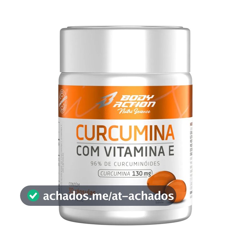 Cúrcuma Com Vitamina E 130mg - 30 Cápsulas Bodyaction Sabor Sem sabor