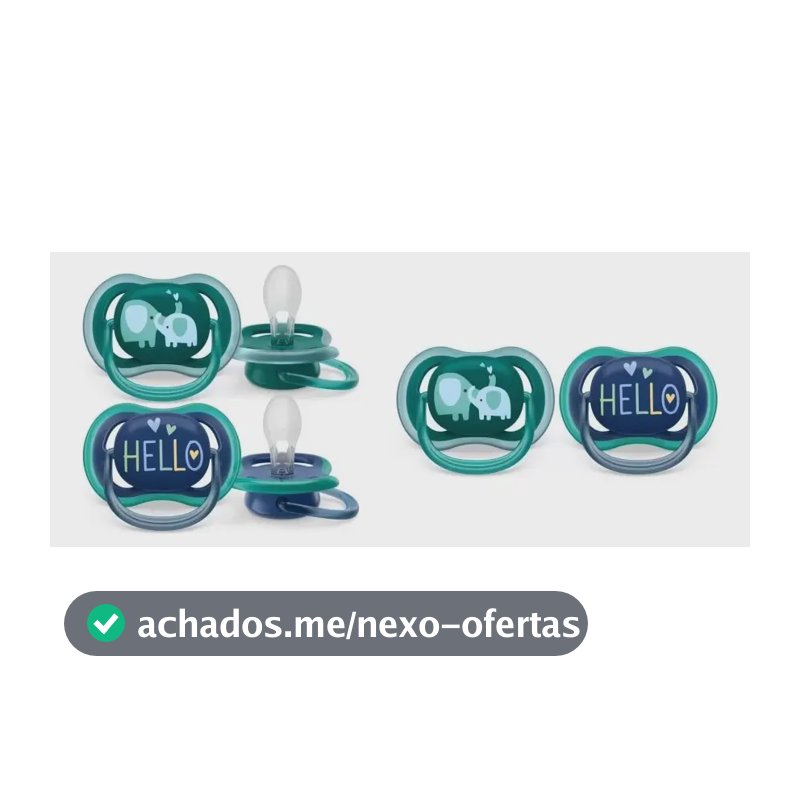 Kit 2un Chupeta Ultra Air 18m+ Menino Philips Avent Verde Azul +18 Meses