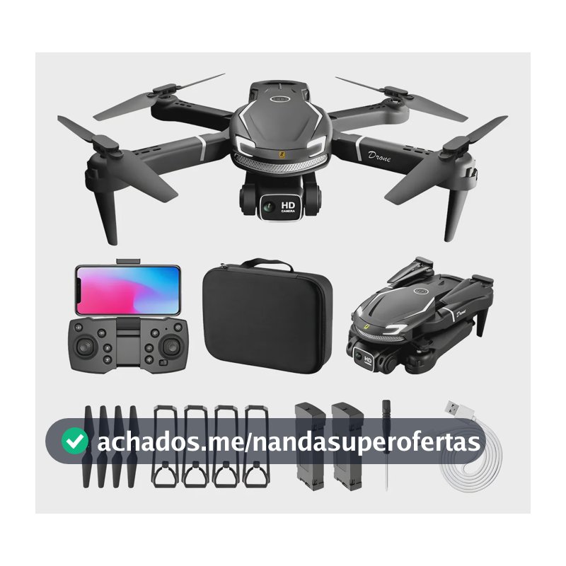 Drone V88 Profissional Câmera Fotografia Aérea 2 Baterias Cor Preto