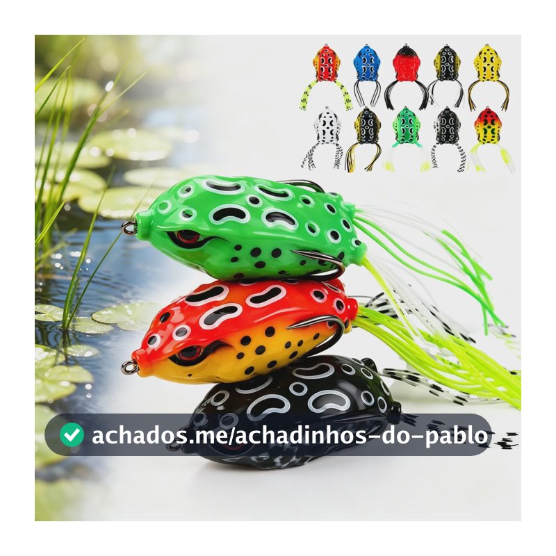Kit 10 Isca Artificial Sapinho Frog Para Pesca De Traíra