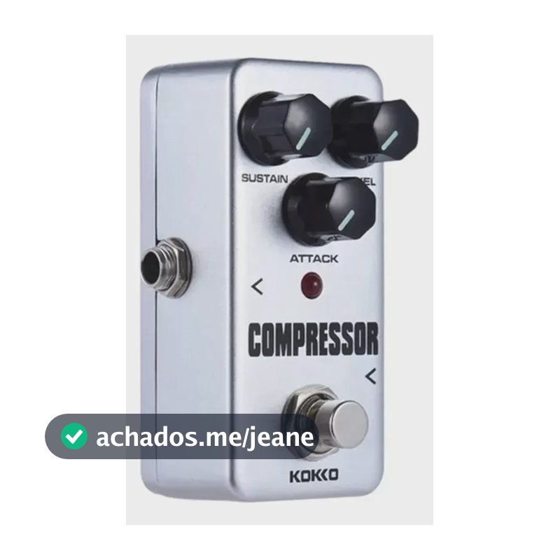 Pedal Sustain Compressor True Bypass Koko Resistente Pequeno Cor Cinza claro