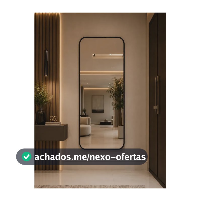 Espelho retangular grande com Moldura Lapidado 100x50 Preto