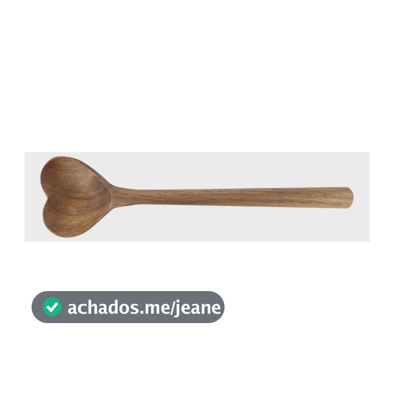 Colher De Madeira Acácia 34cm Em Formato De Coração Tuut Madeira