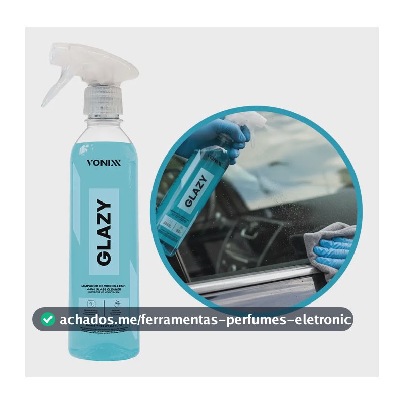 Limpador Vidros Glazy Vonixx 4 em 1 Redutor de Riscos 500 mL