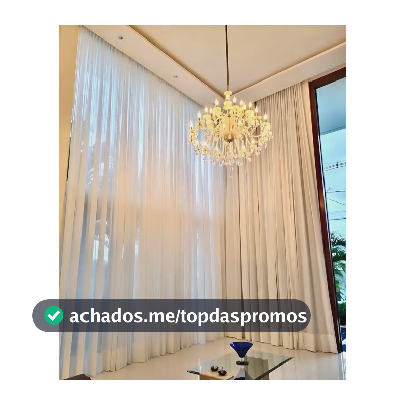 Cortina Linho Flame Gaze Trilho Suíço 4,00x2,80 Sanca Alta Cor Palha Off White