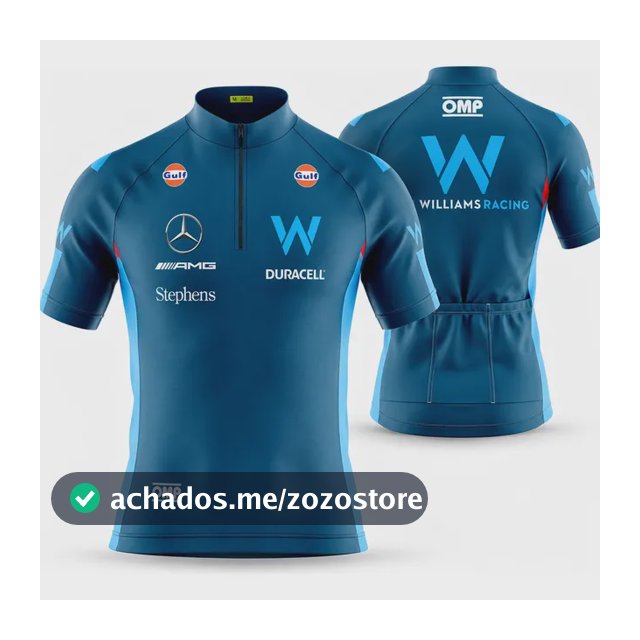 Camisa Para Ciclista F1 Williams Speed Com Bolsos Uv 50+
